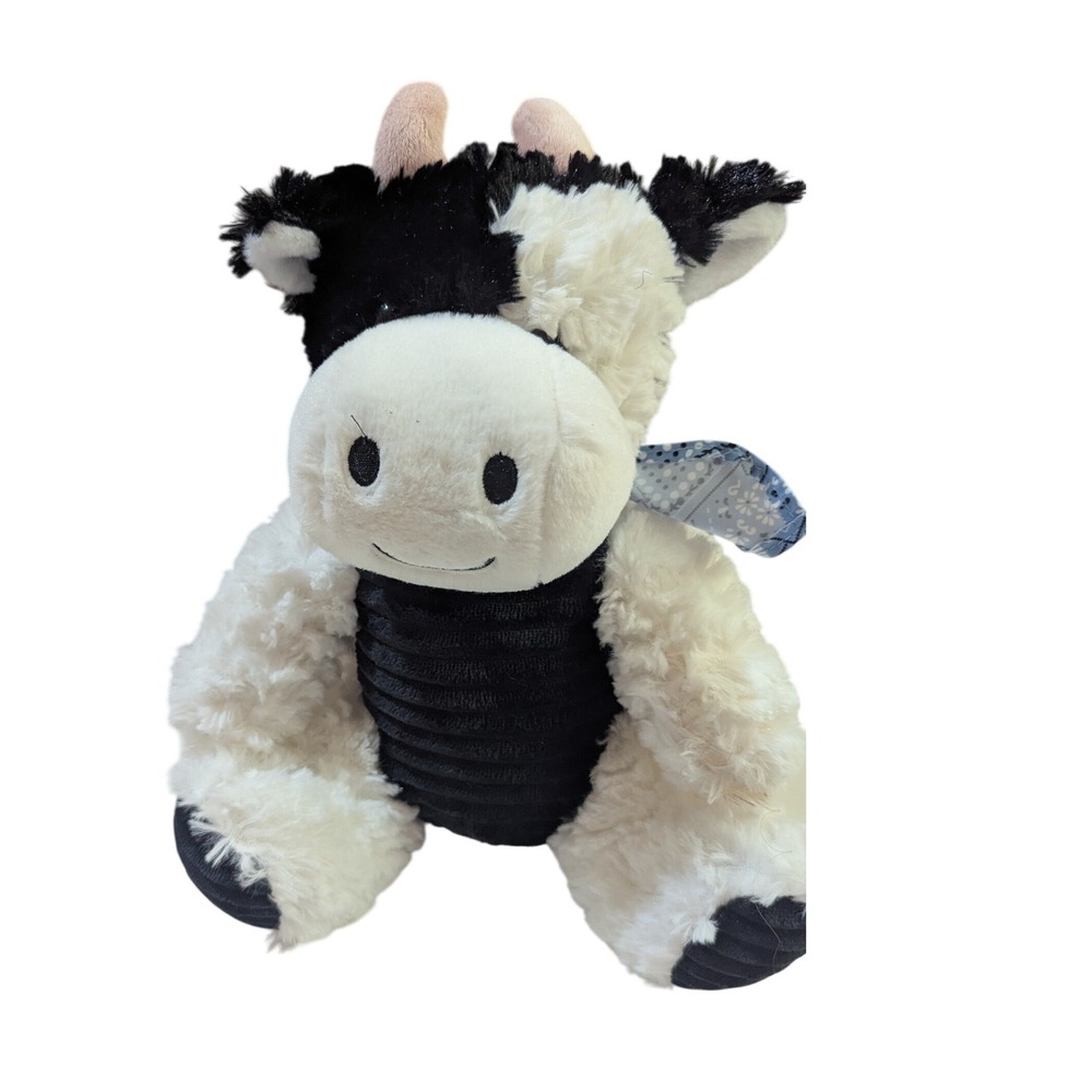 Dan Dee Collectors Choice Plush Cow Black White‎ Stuffed Animal Blue Bandana 11"